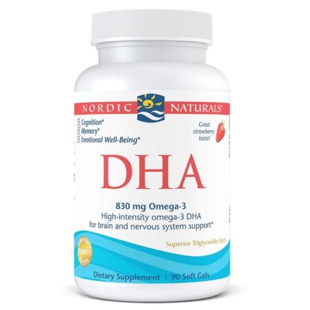 Supplément DHA Omega-3 830 mg, Nordic Naturals.