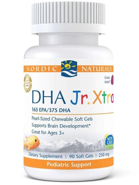 Supplément DHA Junior pour développement cérébral enfants.