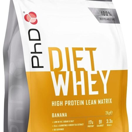 Protéine whey diète saveur banane.