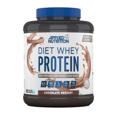 Pot de protéine whey diététique chocolat.