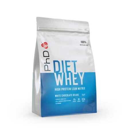 Paquet de protéine Diet Whey, chocolat blanc.
