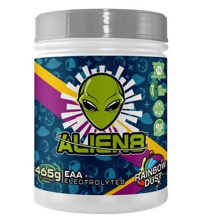 Pot de complément alimentaire Alien8, saveur Rainbow Dust.
