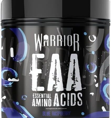 Pot de complément d'acides aminés essentiels, goût framboise.