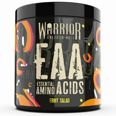 Pot de complément alimentaire EAA, saveur salade de fruits.