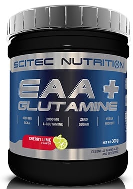 Complément EAA+Glutamine Scitec Nutrition, saveur cerise-citron.