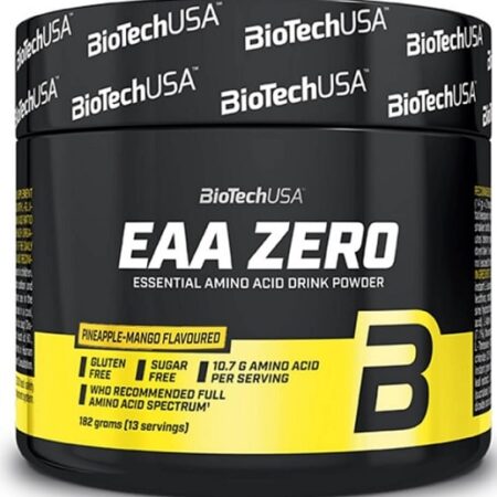 Poudre acides aminés essentiels ananas-mangue, sans gluten.