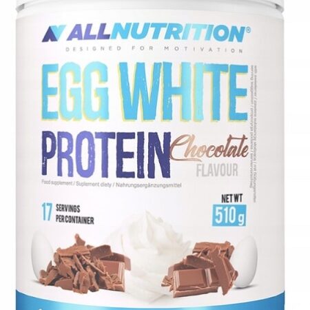 Pot de protéine blanc d'œuf saveur chocolat.