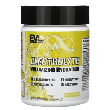 Pot de complément d'électrolytes pour l'hydratation, saveur citron.