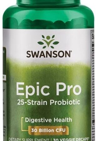 Pot de probiotiques Swanson Epic Pro, santé digestive.
