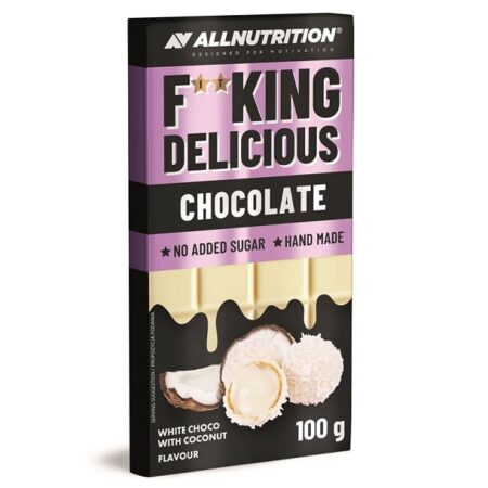 Chocolat blanc noix de coco sans sucre ajouté 100g.