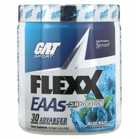 Pot de complément FLEXX EAAs hydration, goût BlueRazz.