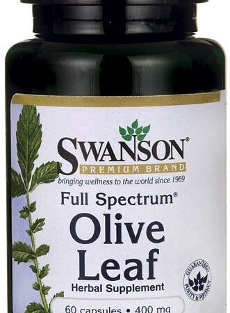 Flacon Swanson Olive Leaf, complément alimentaire.