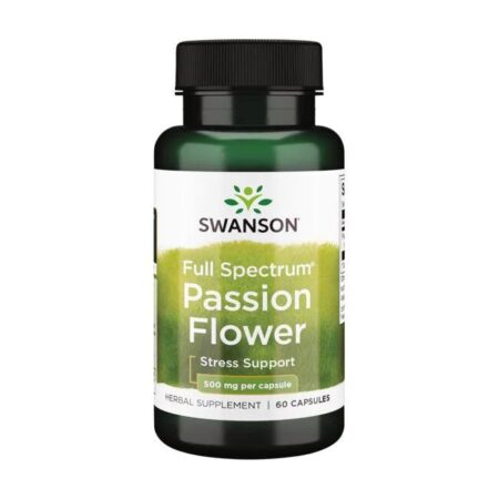 Flacon Swanson Passiflore pour le stress, 60 capsules.