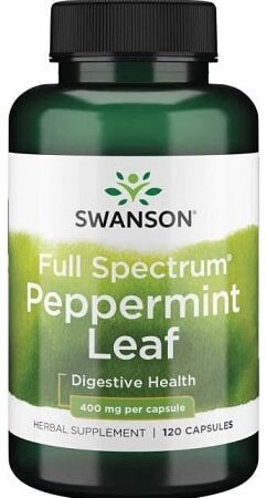 Bouteille de complément à la menthe poivrée Swanson.