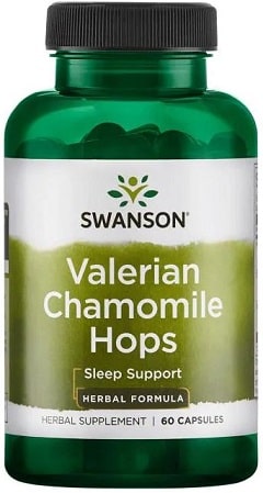 Complément sommeil Valériane Camomille Houblon Swanson.
