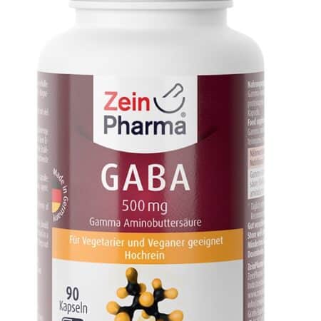 Supplément GABA 500 mg, Zein Pharma, végétarien.