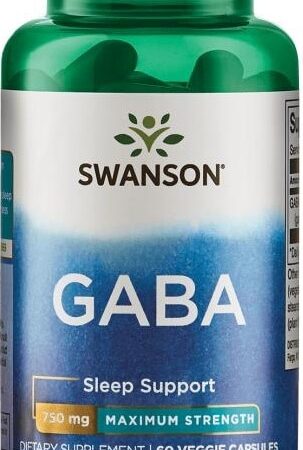 Bouteille de complément alimentaire GABA de Swanson.
