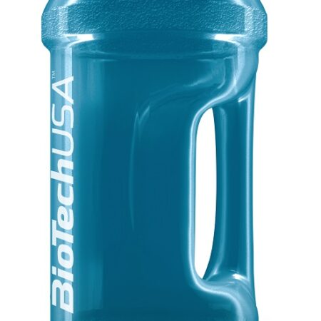 Bidon d'eau bleu BiotechUSA pour hydratation.