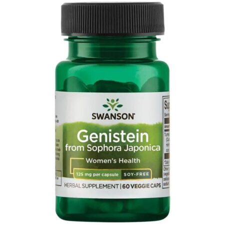 Flacon de Genistein pour la santé féminine.