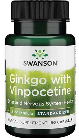 Bouteille de complément au Ginkgo Biloba Swanson.