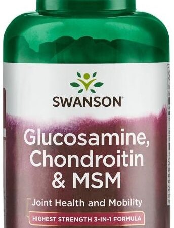 Supplément articulaire Glucosamine Chondroïtine MSM Swanson.
