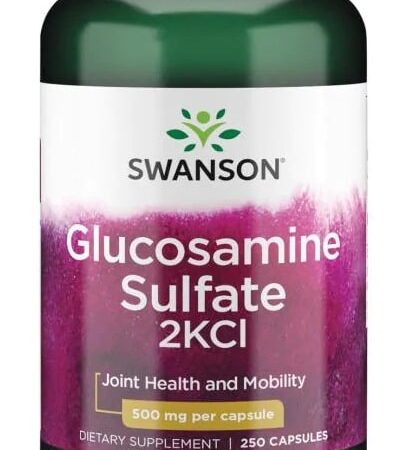 Pot de sulfate de glucosamine pour articulations, 250 capsules.
