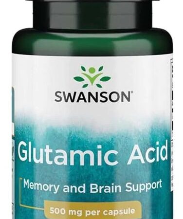 Bouteille de complément acide glutamique Swanson.