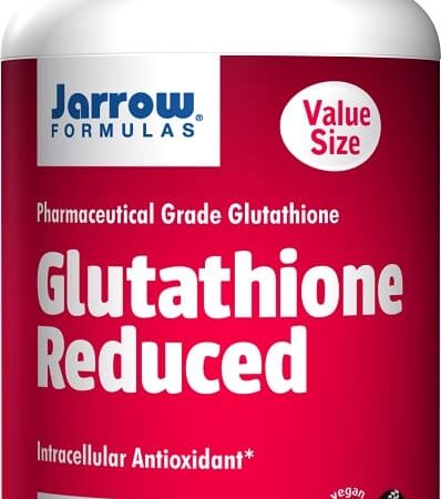 Bouteille de Glutathione réduit, antioxydant intracellulaire, Jarrow Formulas.