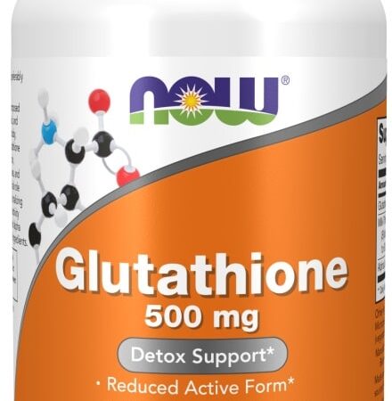 Bouteille de complément glutathion 500 mg, détoxifiant.
