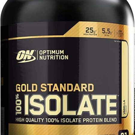 Pot de protéines isolat Gold Standard.
