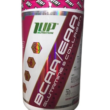 Pot de complément BCAA et collagène, goût nectar de goyave.