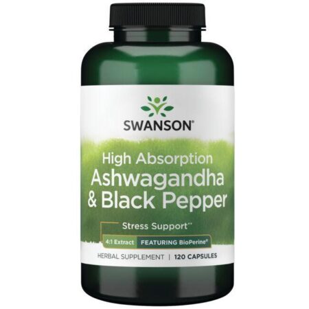 Pot de complément Ashwagandha et poivre noir.