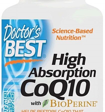 Pot de complément alimentaire CoQ10 haute absorption.