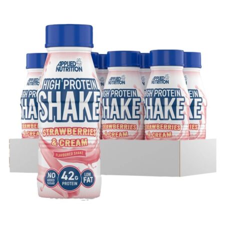 Shake protéiné fraise, faible en gras.