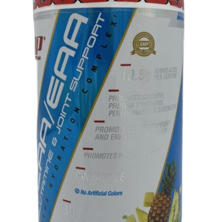 Pot de complément alimentaire protéiné ananas.