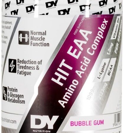 Pot de complément alimentaire EAA goût bubble gum.