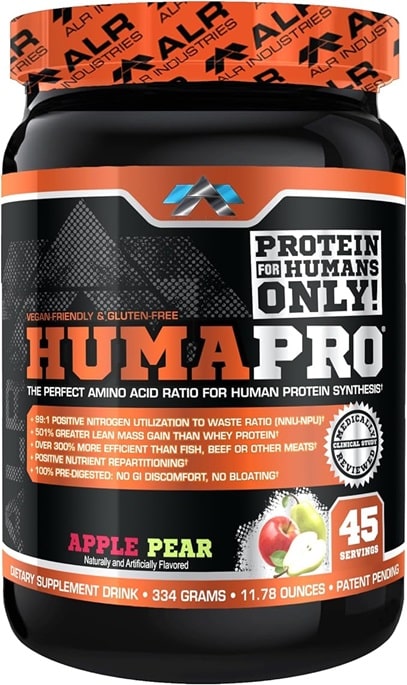 Pot de protéine Humapro saveur pomme-poire.