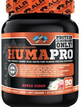 Pot de complément alimentaire protéiné HumaPro, saveur pomme.