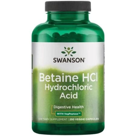 Pot de complément alimentaire Betaine HCI pour digestion.