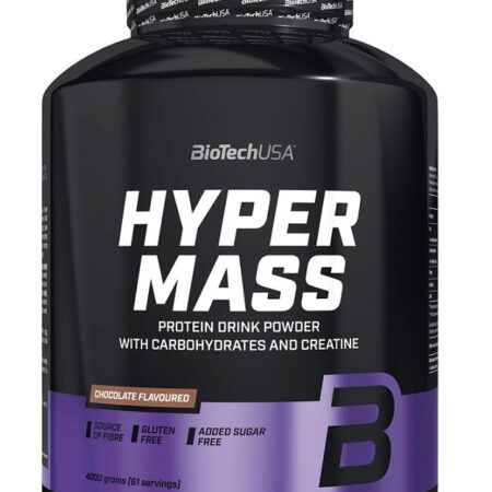 Pot de protéines chocolat, Hyper Mass, supplément sportif.
