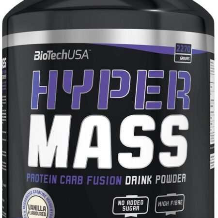 Pot de protéine Hyper Mass vanille.