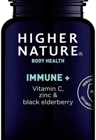 Supplément Immune+ vitamine C, zinc, sureau.