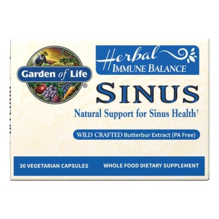 Boîte de capsules végétariennes pour les sinus, Garden of Life.