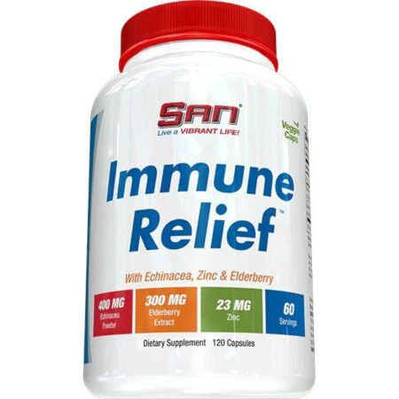 Complément alimentaire Immune Relief, échinacée, zinc, sureau.