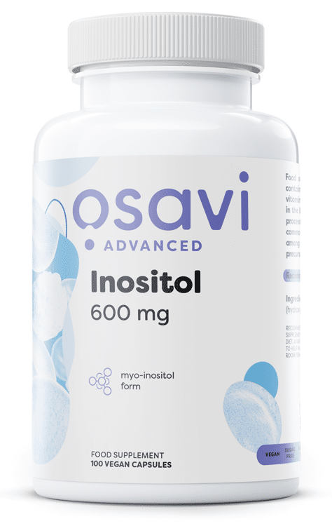 Flacon de complément alimentaire Inositol 600 mg vegan.