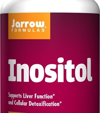 Bouteille de supplément diététique Inositol de Jarrow Formulas.