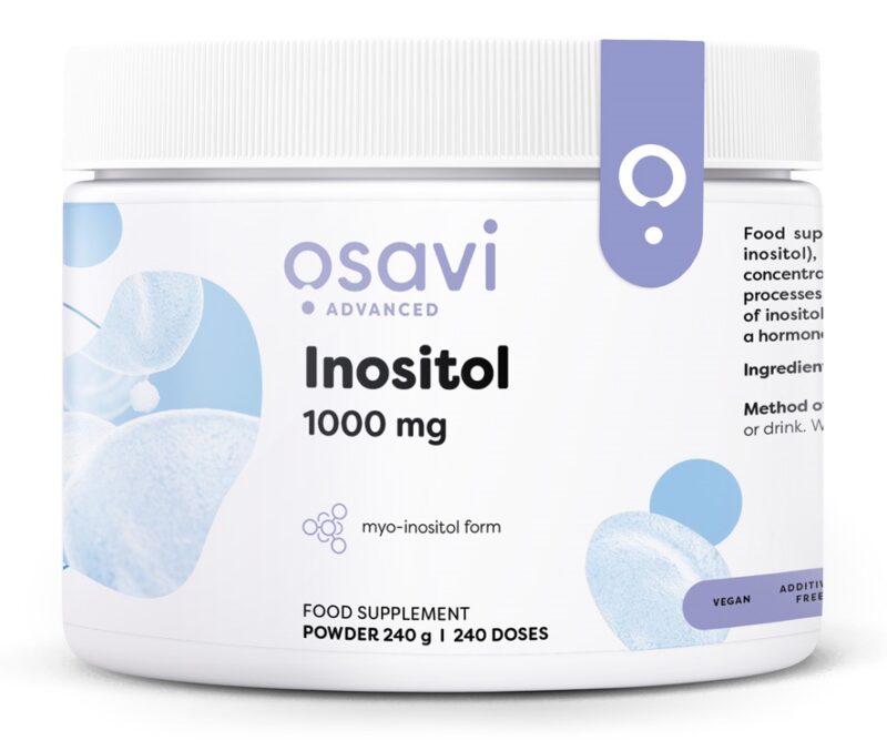 Pot de complément alimentaire Inositol 1000 mg vegan.