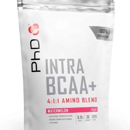 Sachet BCAA+ pastèque, complément alimentaire sportif, recyclable.