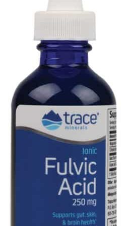Flacon d'acide fulvique 250 mg, complément alimentaire.
