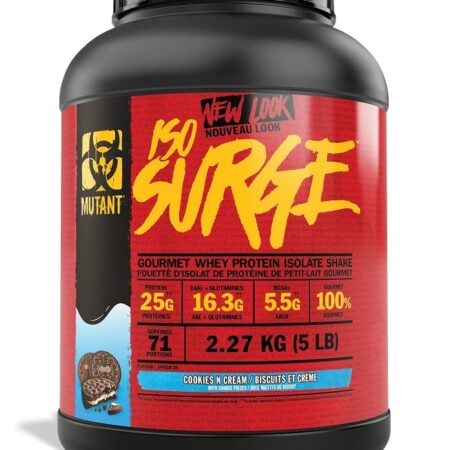 Pot de protéines whey isolat goût cookies.